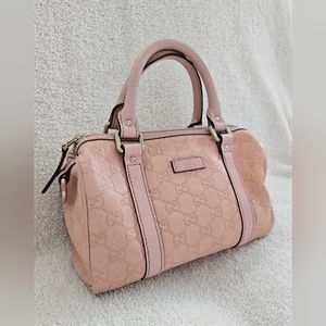 Gucci Guccissima Pink Leather Mini Boston Bag Speedy